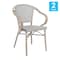 Flash Furniture Marseille French Bistro Stacking Chair w/Arms, Black/White Textilene and Bamboo Alum Frame, 2PK 2-SDA-ADS642108-BLKWH-LTNAT-GG - alternate 6